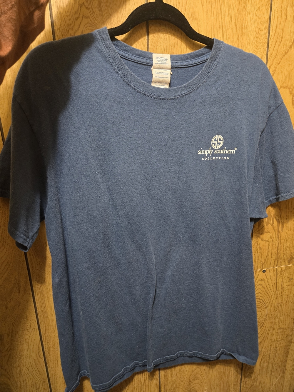 Simply Southern Women's Slate Blue Short-Sleeve Crewneck Tee